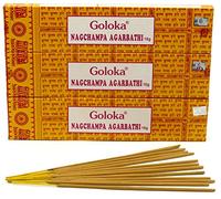 Encens Goloka Nagchampa Agarbathi - Indian Fragrance Nag Champa Incense Sticks, 3 boites