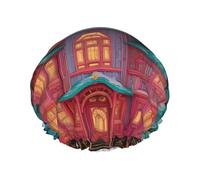 Enchanted Alcove Double Layer Shower Cap with Comfort Skin Friendly Design for Hair Protection During Bathing