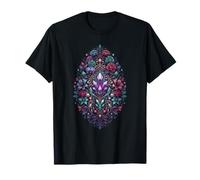 Enchanted Amethyst Crystal with Roses and Dark Floral Magic T-Shirt