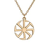 Enchanted Apparel Slavic Kolovrat Sunburst Chain Pendant (Gold, Zinc Alloy)