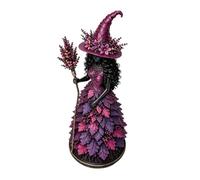 Enchanted Autumn Witch Figurine, Gothic Resin Hand-Painted Witch Sculpture