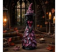 Enchanted Autumn Witch Figurine, Halloween Spooky Tabletop Statue Decor