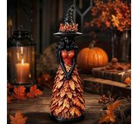 Enchanted Autumn Witch Figurine, Halloween Spooky Tabletop Statue Decor