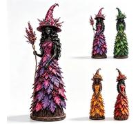 Enchanted Autumn Witch Figurine, Halloween Witch Statue Fall Tabletop Decor