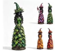 Enchanted Autumn Witch Figurine, Halloween Witch Statue Fall Tabletop Decor