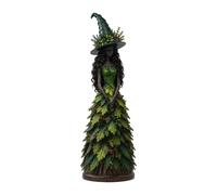 Enchanted Autumn Witch Figurine Halloween Witch Tabletop Statue Gothic Harvest Home Halloween Decor Gift Enchanted Autumn Witch Figurine for Fireplace Mantel,Shelf,Homes Office(Green,S)