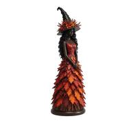 Enchanted Autumn Witch Figurine Halloween Witch Tabletop Statue Gothic Harvest Home Halloween Decor Gift Enchanted Autumn Witch Figurine for Fireplace Mantel,Shelf,Homes Office(Saffron,L)