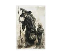 Enchanted Baba Yaga - Vibrant Witch of The Woods Artwork Canvas Poster Wall Art Decor Print Picture Paintings for Living Room Bedroom Decoration 16x24inch(40x60cm)
