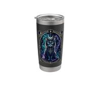 Enchanted Black Cat Mystical Eye Celestial Art Stainless Steel Insulated Tumbler