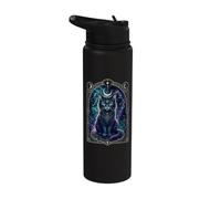 Enchanted Black Cat Mystical Eye Celestial Art Stainless Steel Insulated Water Bottle