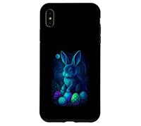 Enchanted Blue Bunny Easter Eggs Moonlight Scene Case for iPhone XS Max