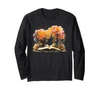 Enchanted Book Forest Nature Reader Watercolor Long Sleeve T-Shirt