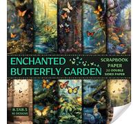 Enchanted Butterfly Garden scrapbook paper, 8.5x8.5, 10 Designs, 20 Double-Sided Sheets: Butterfly Scrapbooking Paper for Junk Journals, Decorative ... & Mixed Media, Origami, Collage & Card Making