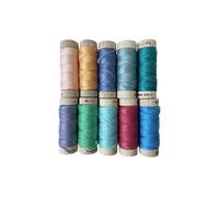 Enchanted by Susan Ache 10 Small Spools - 100% Egyptian Cotton - Ideal for Hand Embroidery, Quilting, Topstitching, Decorative Sewing - Made in Italy