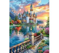 Enchanted Castle by A Lake 500 Piece Pack DIY Jigsaw Puzzle Animal Plant Collectors Cognitive Development Educational Decorative Puzzle Gifts for Adults Premium Cardboard 500 PCS