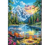 Enchanted Castle by Lake 500 Piece Complete DIY Jigsaw Puzzle Fantástico Cuento De Hadas Animal Collectors Mind Relaxation Educational Decorative Puzzle Gifts for Adults Recycled Cardboard 500 PCS