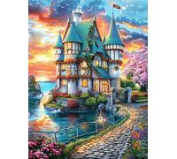Enchanted Castle by The Lake 1000 Piece Premium Jigsaw Puzzle For Men Educational Decompression Adults Anxiety Memory Care Mothers Valentines Creativity Gift Giving 1000 PCS