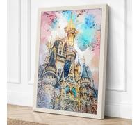 Enchanted Castle Fantasy & Canvas Wall Art Print 30x20 Inch