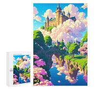 Enchanted Castle in Blossom Land Displayable Picture Puzzle, 1000 PCS - Seasonal Gift - for Quiet Evenings And Focused Play
