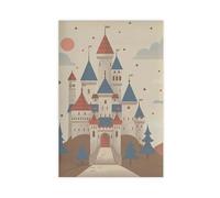Enchanted Castle, Magical Kingdom Canvas Poster Bedroom Decor Landscape Office Room Decor Gift 08x12inch(20x30cm)