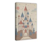 Enchanted Castle, Magical Kingdom Canvas Poster Bedroom Decor Landscape Office Room Decor Gift 24x36inch(60x90cm)