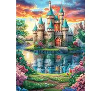 Enchanted Castle on Lake 1000 Pieces Classic Jigsaw Puzzle Mitos Fantástico Puzzle for Adults Concentration Training Wall Art Mental Exercise Halloween Premium Cardboard 1000 PCS