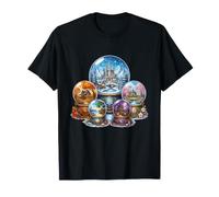 Enchanted Castle Snow Globe Winter Spring Autumn T-Shirt