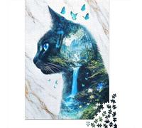 Enchanted Cat Forest Jigsaw Puzzle 1000 Pieces for Adults Calm Time, 38x26cm/1000pcs