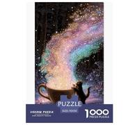 Enchanted Cat Sparkle Cup Puzzles 1000 Piece Challenge Toy Adults And Children Puzzle Game Educational Game Stress Relief Home Decoration Gift 70x50cm/1000pcs