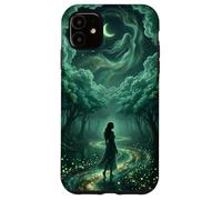 Enchanted Celestial Forest Ethereal Goddess Dreamy Teal Case for iPhone 11