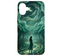 Enchanted Celestial Forest Ethereal Goddess Dreamy Teal Case for iPhone 16 Plus