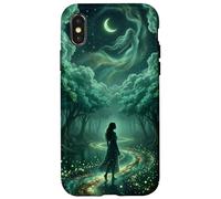 Enchanted Celestial Forest Ethereal Goddess Dreamy Teal Case for iPhone X/XS