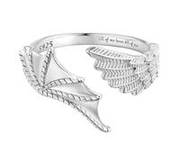 Enchanted Charms Angel & Demon Adjustable Ring Open One Size All Of Me Loves All Of You Sizable Genuine 925 Sterling Silver