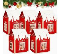 Enchanted Christmas Cottage Gift Box, 3D Pop Up Christmas House Gift Boxes, Reusable Xmas House Packaging for Treats Candies Cookie with Lid for Home Presents Candies Container (B-5PCS)