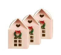 Enchanted Christmas Cottage Gift Box, House Interior Decorations and House Shaped Gift Boxes a Wreath on The Door Mansion,2025 New Refillable Large Capacity Gift Box for Christmas Xmas (3PCS)