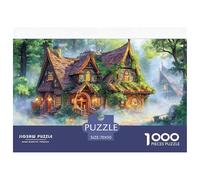 Enchanted Cottage Jigsaw Puzzles Puzzles for Adults Kids. 1000 Pieces Forest Mist Impossible Challenge Toy Educational Games Home Decoration for Adults& Kids Age 14 Years Up 70x50cm/1000pcs