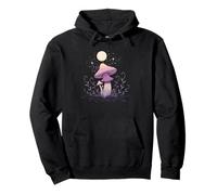 Enchanted Crescent Moon and Floral Forest Pullover Hoodie