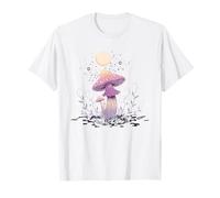 Enchanted Crescent Moon and Floral Forest T-Shirt