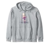Enchanted Crescent Moon and Floral Forest Zip Hoodie
