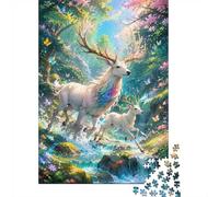 Enchanted Deer Forest 1000 Piece Jigsaw Puzzle for Adults | 38x26cm Magical deer and vibrant forest scenery create a captivating puzzle experience, ideal for relaxing solo or with