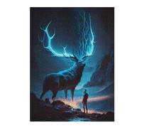 Enchanted Deer in The Night Sky Artistic Jigsaw Puzzle for Adults, 500 PCS