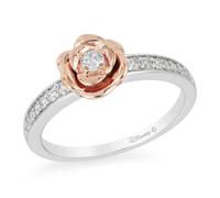 Enchanted Disney Fine Jewellery Rose Gold Diamond Belle Dainty Rose Ring