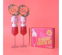 Enchanted Drinks Birthday Cocktail Kit - 2 Bar-Quality Drinks with Pre-Measured Gin, Lemon, Raspberry. Includes Candy Floss, Birthday Garnish & Recipe Card - Unique Birthday Gift For Her