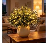 Enchanted Evergreen Pine, Artificial Norfolk Pine Branches | Lush Norfolk Pine Foliage, Flexible Stems Vase Decor,Light Olive Branch，Artificial Branches Christmas(Pine*10)
