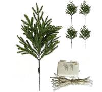Enchanted Evergreen Pine with Lights, Enchanted Evergreen Olive Branch Lighted Artificial OliveStems, Fairy Light Olive Branch, Twinkling OliveBranches, Artificial LED Branches for Fall Winter，5pc