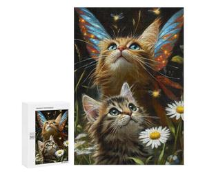 Enchanted Fairy Kittens Puzzle 1000 Teile Schwer Puzzle Spielzeug Lernspiel Impossible Herausforderungsspielzeug Für Erwachsene Kinder 300 PCS
