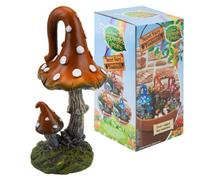 Enchanted Fairy Toadstool Secret Garden Ornament Orange