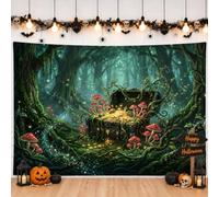 Enchanted Fantasy Forest Treasure Chest Backdrop Banner 83x59 Inch