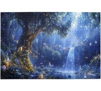 Enchanted Fantasy Forest with Butterflies & Flowers 1000 Piece Wooden Jigsaw Puzzle for Adults, 29.5x19.7 Inch