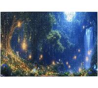 Enchanted Fantasy Forest with Butterflies & Flowers 1000 Piece Wooden Jigsaw Puzzle for Adults, Family Challenge Gift, 29.5x19.7 Inch